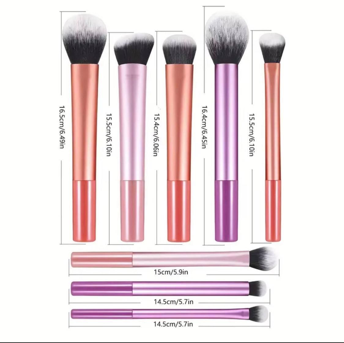 Soft makeup brushes